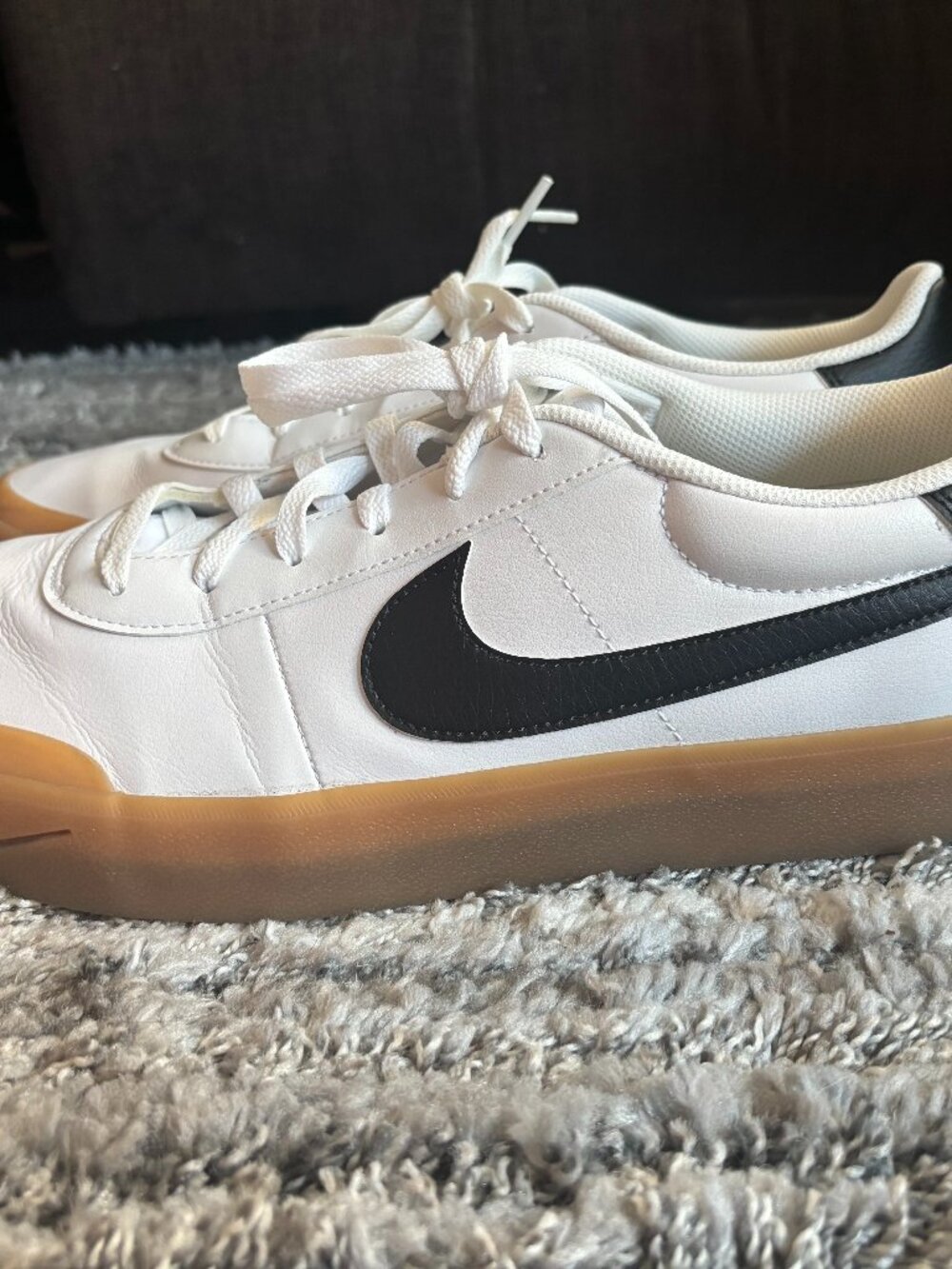 Nike Court Shot white with gum sole Size 12